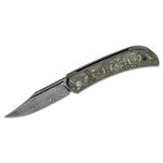 CIVIVI Knives C2015DS-3 Appalachian Drifter Double Detent Slipjoint Flipper Knife 2.96 inch Damascus Clip Point Blade, Yellow G10/Rose Carbon Fiber Handles