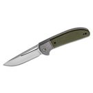 CIVIVI Knives C2101A Trailblazer XL Slipjoint Folding Knife 3.46 inch D2 Satin Blade, Bolstered Stainless Steel Handles with Green G10 Scales