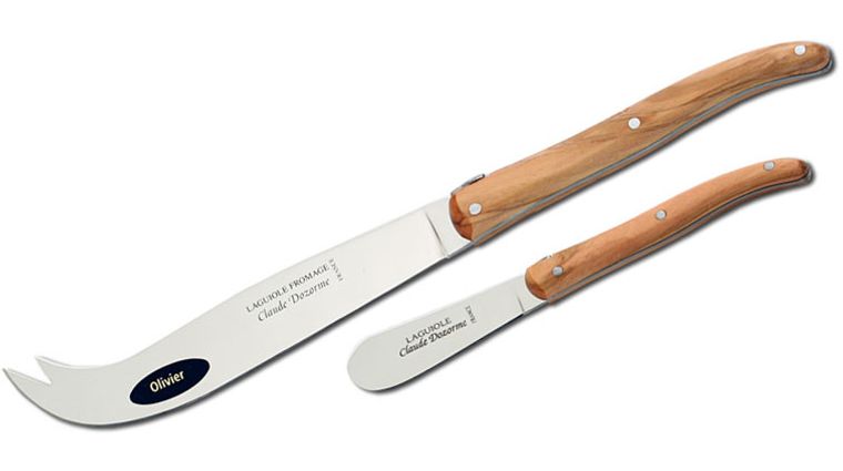 craft Atlas Latter Claude Dozorme Set of Laguiole Cheese and Butter Knives with Bee Olive Wood  Handles, Wood Gift Box - KnifeCenter - 2.60.025.89