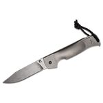 Cold Steel 95FB Pocket Bushman Folding Knife 4.5 inch 4116 Stonewashed Blade, Stainless Steel Handles