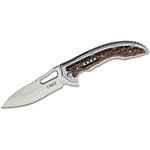 Columbia River CRKT 5470 Fossil Flipper 3.96 inch Satin Plain Blade, Stainless Steel and G10 Handles