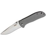 Columbia River CRKT 6450S Drifter Folding Knife 2.875 inch Plain Blade, Stainless Steel Handles