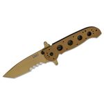 Columbia River CRKT M16-14DSFG Carson Special Forces Flipper Knife 3.875 inch Tanto Combo Blade, Desert Tan, G10 Handles