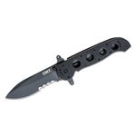 Columbia River CRKT M21-14SFG Carson Special Forces Flipper Knife 3.875 inch Black Combo Blade, Black G10 Handles