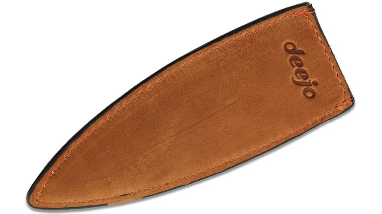 Deejo Knives 27g Knife Sheath, Brown Leather with Orange Stitching ...
