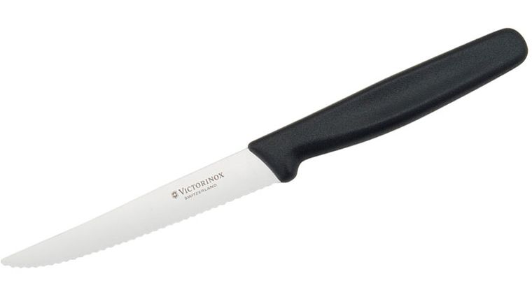 Victorinox Forschner 6-Piece 4.5 inch Serrated Steak Knife Set, Round Tip,  Black Polypropylene Handle