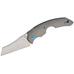 Fox Knives FX-541 TI Virtus Friction Folding Knife 2.52 inch Becut Satin Chisel Ground Blade, Bead Blasted Titanium Handles, Leather Pocket Sheath