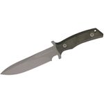 Fox Exagon Fixed 6.69 Stainless Steel Clip Point Blade, Green Canvas  Micarta Handles, Nylon Sheath - KnifeCenter - 02FX1663TK