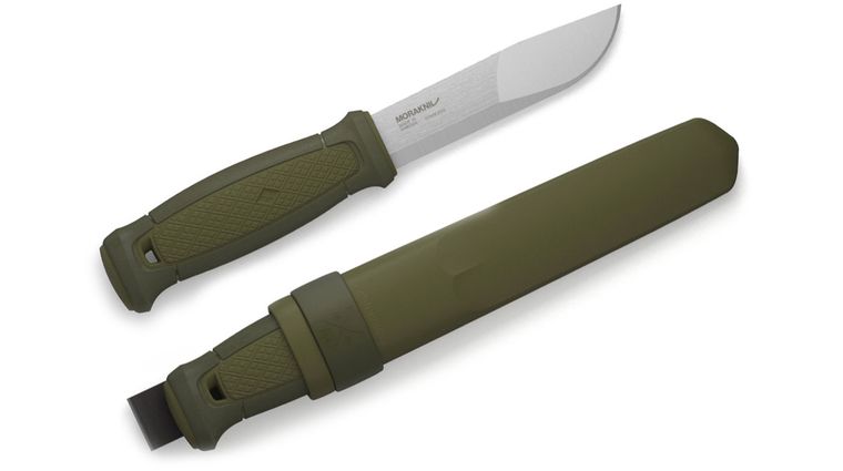 Morakniv Kansbol Utility Knife Fixed 4.3 inch 12C27 Blade, OD Green TPE Handle, Polypropylene Sheath