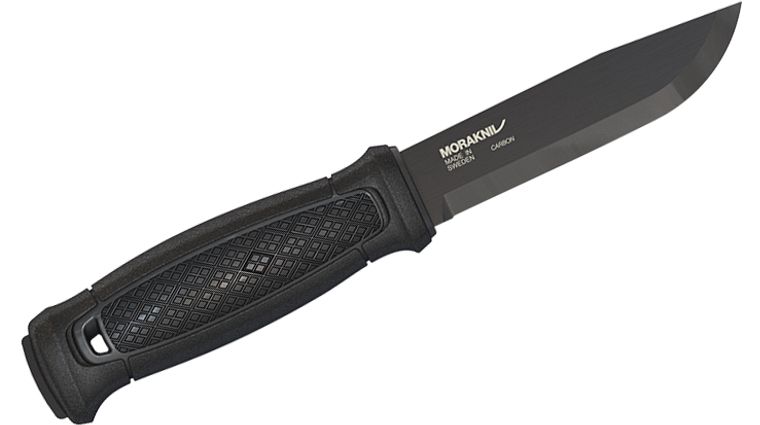 Morakniv Garberg Utility Knife Fixed 4.3 Black Carbon Steel Blade,  Polyamide Handle, Leather Sheath - KnifeCenter - M-13100