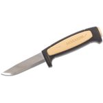 Mora Knives Basic 511 Knife Fixed (3.63 Inch Carbon Steel Satin Plain  Blade) Red/Black Polypropylene Handle FT01814