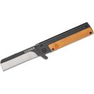 Gerber Quadrant Flipper Knife 2.75 inch Two-Tone Sheepsfoot Blade, Black Stainless Steel Handles with Bamboo Inlay