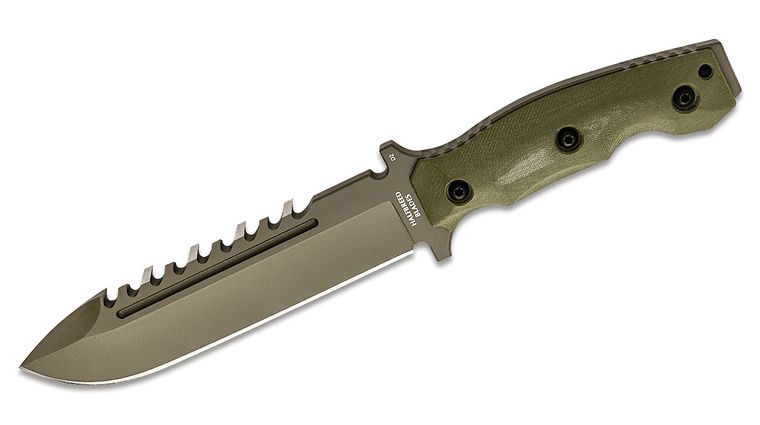 Halfbreed Blades Large Survival Fixed Blade Knife 6.89" D2 Ranger Green ...