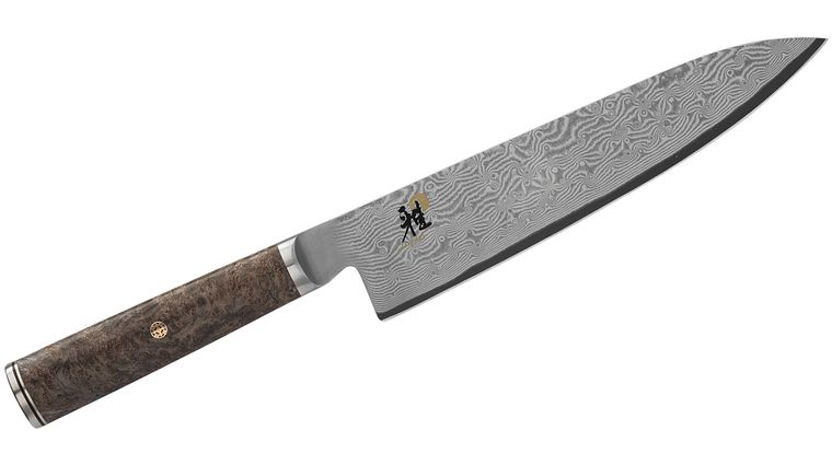 Zwilling J.A. Henckels Miyabi Black 5000MCD67 8 inch Damascus Chef's Knife, Big Leaf Maple Burl Wood Handle