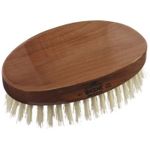 Kent Brushes MC4 Oval Cherry Wood, Travel Size, Pure White Bristle Hair Brush