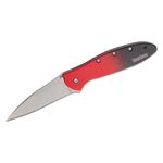 Kershaw 1660GRD Ken Onion Leek Assisted Flipper Knife 3 inch CPM-MagnaCut Stonewashed Plain Blade, Red/Black Gradient Aluminum Handles