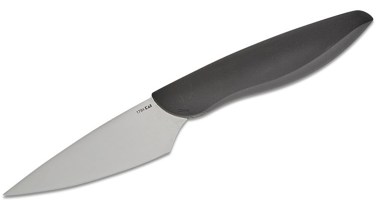 Kershaw 1784 3.5 inch Paring Knife, Black Polypropylene Handle, Slotted Sheath