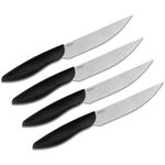 Kershaw 1785 4 Piece Serrated Steak Knife Set, Black Polypropylene Handles