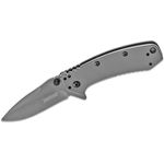 Kershaw 1555Ti Cryo Assisted Flipper Knife 2.75 inch Gray Plain Blade and Stainless Steel Handles