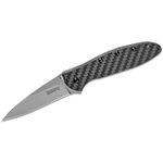 Kershaw 1660CF Ken Onion Leek Assisted Flipper Knife 3 inch CPM-154 Stonewashed Blade, Carbon Fiber Handles