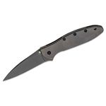 Kershaw 1660GRY Ken Onion Leek Assisted Flipper Knife 3 inch Matte Gray Plain Blade, Gray Stainless Steel Handles