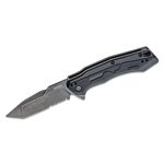 Kershaw 2062ST Analyst Assisted Flipper Knife 3.25 inch BlackWashed Tanto Combo Blade, Black GFN Handles