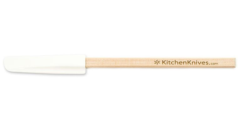 KitchenKnives.com Wooden Handle (White) Medium Silicone Spatula -  KnifeCenter - KK00331 - Discontinued