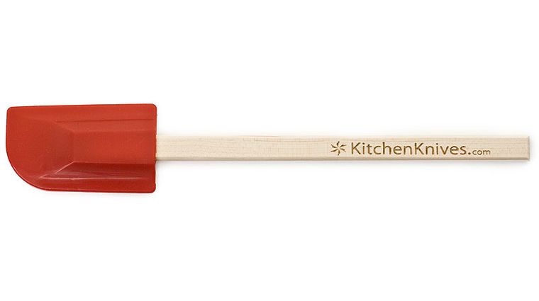 KitchenKnives.com Wooden Handle (White) Medium Silicone Spatula -  KnifeCenter - KK00331 - Discontinued