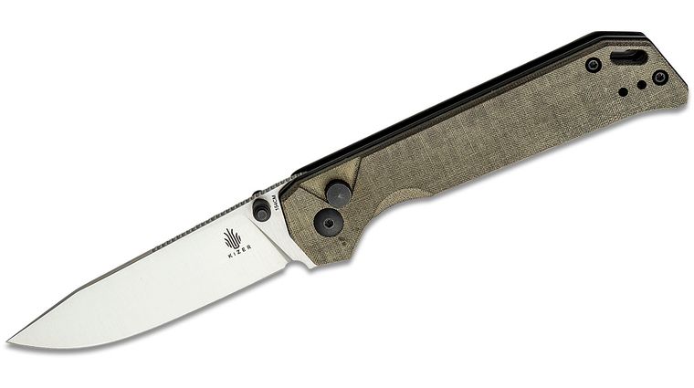 Kizer Cutlery Vanguard Begleiter2 Button Lock Folding Knife 3.39" 154CM ...