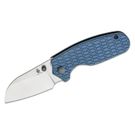 Kizer Cutlery Vanguard Azo Towser S Folding Knife 2.83 inch 154CM Satin Sheepsfoot Blade, Blue Canyon Richlite Handles