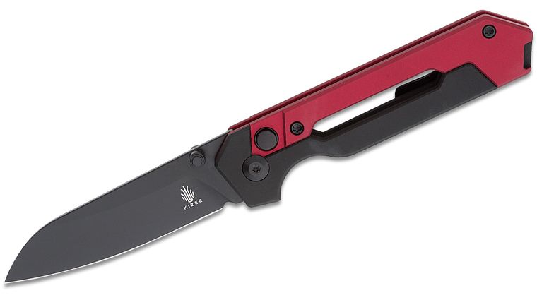 Kizer Cutlery Hyper Button Lock Folding Knife 2.99" S35VN Black Drop ...