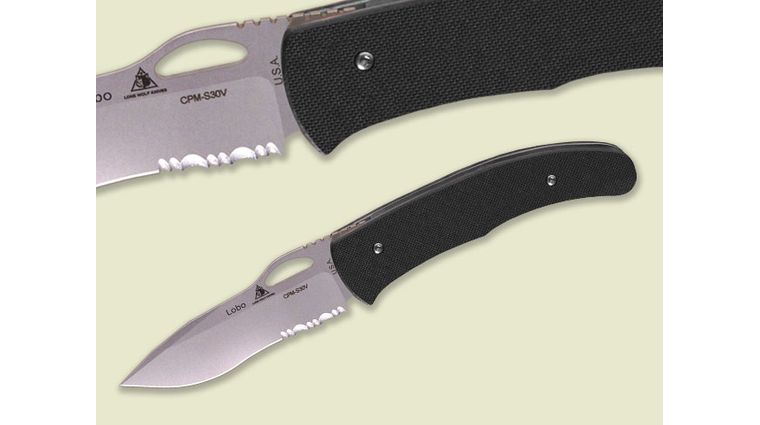 Lone Wolf LWK Lobo Automatic S30V w/Serrated Blade & Black G-10 Handle -  KnifeCenter - LW22600S - Discontinued