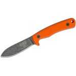 ESEE Knives Ashley Game Knife (AGK) Fixed 3.5 inch 1095 Black Stonewashed Blade, Orange G10 Handles, Leather Sheath