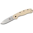 Avispa Folding Knife 3.5 inch Stonewashed D2 Blade, Desert Tan FRN and Stainless Steel Handles, Designed by ESEE