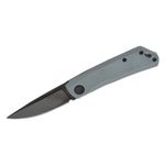 Real Steel Knives Luna Lux Slipjoint Folding Knife 2.76 inch K110 Black DLC Drop Point Blade, Gray G10 Handles