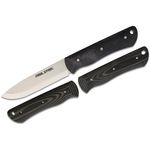 Real Steel Knives Bushcraft Fixed Blade Knife Set 4 inch D2 Scandi Drop Point, Black G10 Handles with Additional Black/Green Micarta Scales, Kydex Sheath