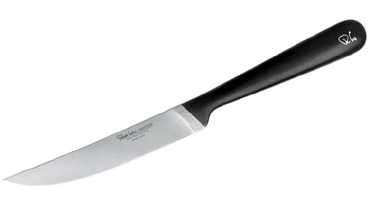 Adskillelse veltalende Bliver værre Robert Welch Signature Plain Edge Steak Knife, German DIN 1.4116 Stainless  Steel Blade, Black Handle - KnifeCenter - SIGSA2066V - Discontinued