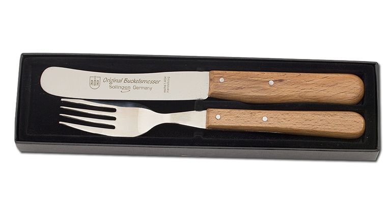 Fork and Sharp Knife with Paperstone Handle 5