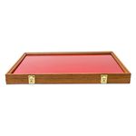 S&D Enterprises Cherry Wood Hinged Display Case 18 inch x 24 inch x 1.875 inch