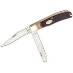 Schrade SCH96OT Old Timer Bearhead Trapper 4.125 inch Closed, Brown Sawcut Delrin Handles with Nickel Silver Bolsters