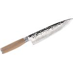 Shun TDM0706W Premier Blonde Chef's Knife 8 inch Hammered VG-MAX Damascus Blade, Blonde PakkaWood Handles