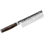 Shun TDM0742 Premier Nakiri Knife 5.5 inch Hammered Blade, PakkaWood Handle