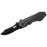Smith & Wesson SWMP4LS M&P MAGIC Assisted Flipper 3.6 inch Black Combo Blade, Black Aluminum Handles with Rubber Inlay