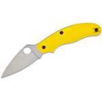 Spyderco UK Penknife Salt Folding Knife 2.93 inch CPM-MagnaCut Leaf Shaped Plain Blade, Yellow FRN Handles