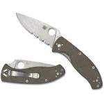 Spyderco Tenacious Folding Knife 3-3/8 Serrated Blade, G10 Handles -  KnifeCenter - C122GS