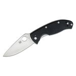 Spyderco Tenacious Folding Knife 3-3/8 inch Satin Plain Blade, Black G10 Handles