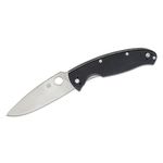 Spyderco Resilience Folding Knife 4-1/4 inch Satin Plain Blade, Black G10 Handles