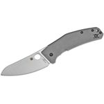 Spyderco Marcin Slysz SpydieChef Folding Knife 3.32 inch LC200 N Satin Plain Blade, Gray Titanium Handles