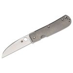 Spyderco Marcin Slysz SwayBack Folding Knife 3.53 inch CTS-XHP Stonewashed Wharncliffe Blade, Titanium Handles