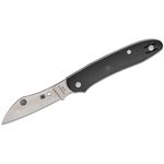 Spyderco Roadie XL Double Dent Slipjoint Folding Knife 2.74 inch Bohler M398 Satin Sheepsfoot Blade, Black FRN Handles